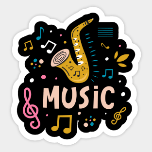 Music saxophone Sticker